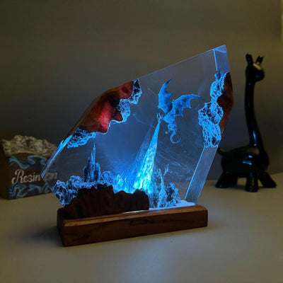 Ice Dragon Resin Lamp