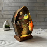 Galaxy Resin Lamp with Multicolor LED Base