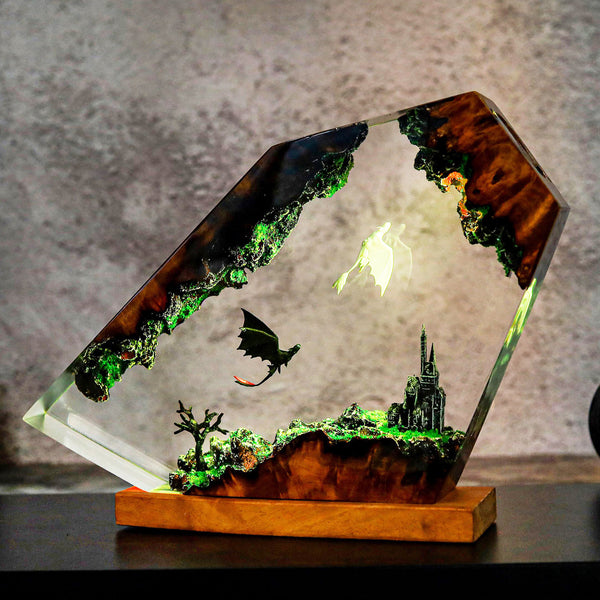 Dragon Resin LED Night Lamp
