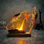 Fire Dragon Resin Lamp