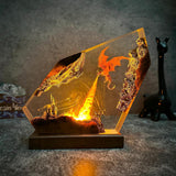 Fire Dragon Resin Lamp
