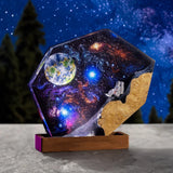 Cosmic Resin Wood Lamp